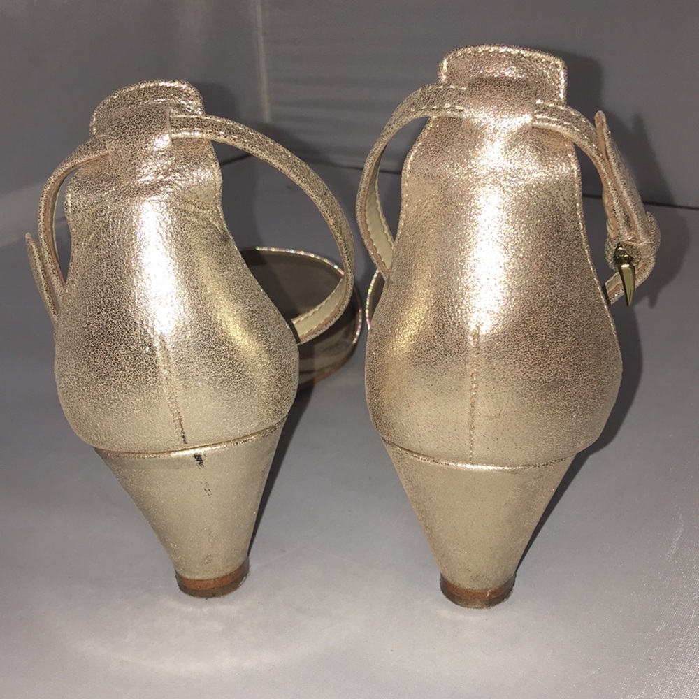 Ann Taylor Gold Wedge/Ankle Strap - Picture 4 of 6